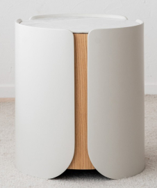 Mesa auxiliar gris cerámico blanco
