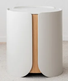 Mesa auxiliar gris cerámico blanco
