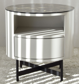 Mesa auxiliar de mármol cerámico gris