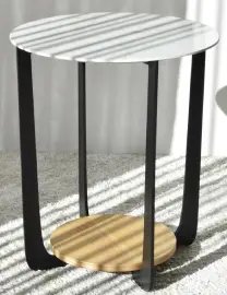 Mesa auxiliar madera de roble natural 