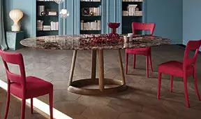 Mesa de comedor ovalada mármol Greeny Bonaldo