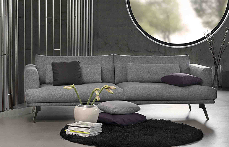 Sofá cama 2 plazas tapizado gris claro FLORLI 