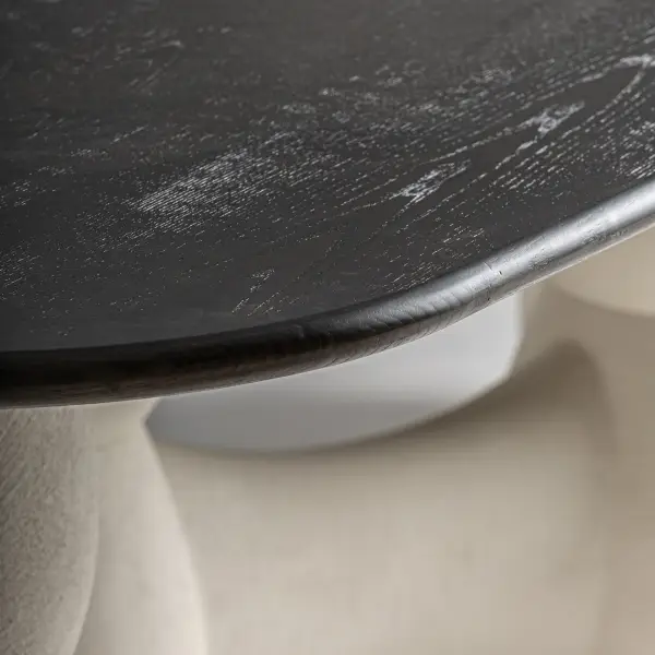 Mesa de comedor rectangular cantos redondos en madera y hormigón Sivadal