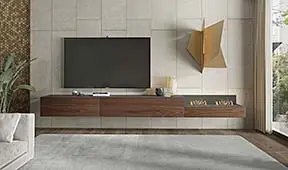 Mueble de tv Treviso con chimenea eléctrica Arquitect  by Bodonni