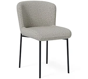 Silla tapizada gris metal negro Zeyo