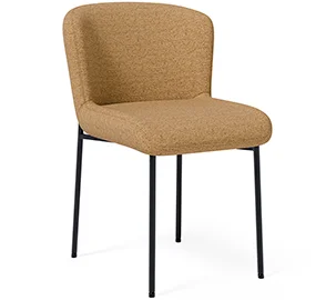 Silla tapizada mostaza metal negro Zeyo