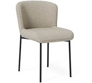 Silla tapizada taupe metal negro Zeyo
