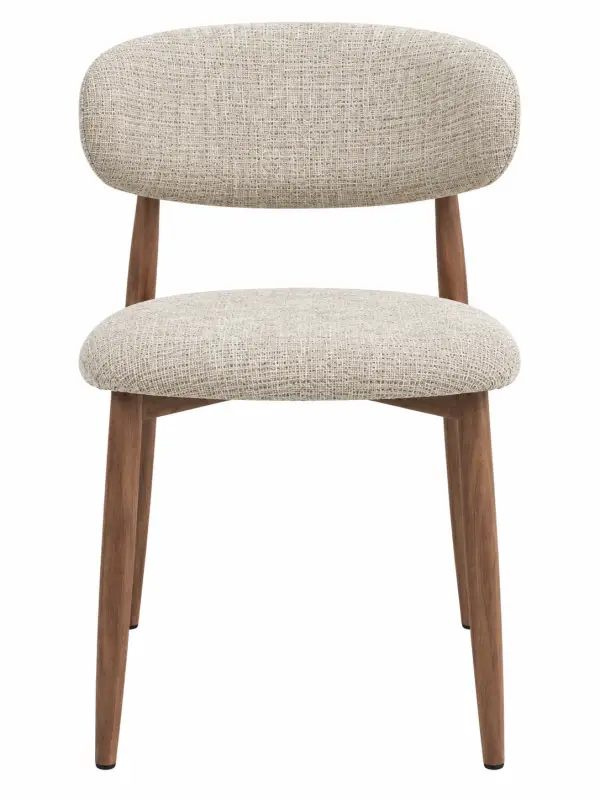Silla metal acabado nogal y tapizada beige Aka Class