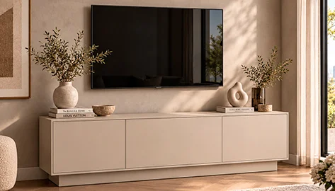 Mesa de televisión con zócalo Narel