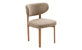 Silla acabado natural y tapizado marrón oscuro Recco Silla acabado natural y tapizado marrón oscuro Recco