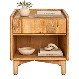 Mesita de noche en madera natural de mango Namur Mesita de noche en madera natural de mango Namur