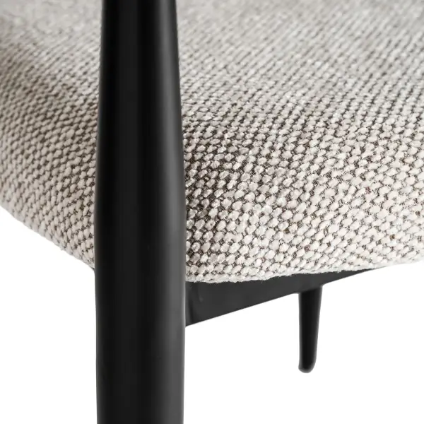 Silla de comedor tapizada con reposabrazos negro y dorado Crossac