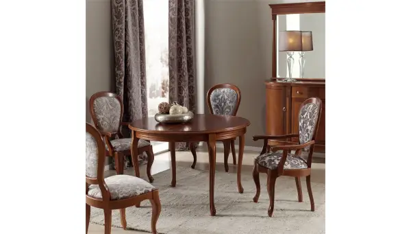 Mesa de comedor redonda extensible clásica Ilora