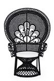 Butaca con cojín vintage Peacock negro
