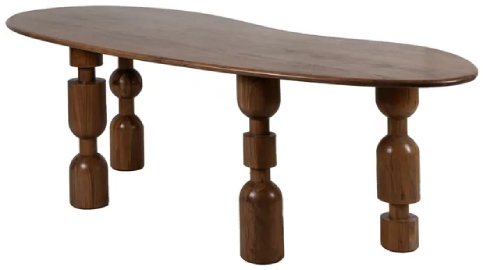 Mesa de comedor marrn madera de acacia 