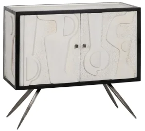 Mueble recibidor blanco y negro de madera de mango Mueble recibidor blanco y negro de madera de mango