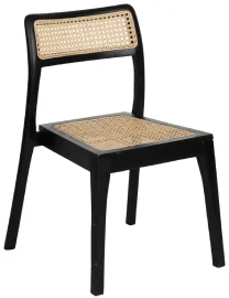 Silla natural de madera negra