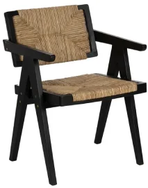 Silla natural de madera en negro