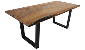 Mesa de comedor castaño macizo Lerit