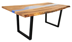 Mesa de comedor castaño macizo Nemir