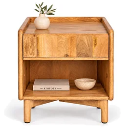 Mesita de noche en madera natural de mango Namur Mesita de noche en madera natural de mango Namur