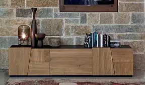 Mesa de televisión 4 puertas 2 cajones zocalo Morgan Devina Nais
