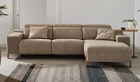 Sofá con chiase longue tapizado relax Paupa
