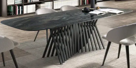 Mesa de comedor metal y porcelánico Elementa
