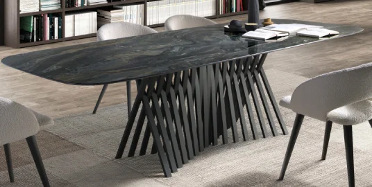Mesa de comedor metal y porcelánico Elementa