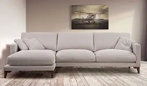Sofá con chaise longue tapizado Luna