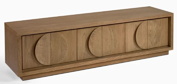 Mesa de tv acabado en roble natural de seis puertas Mesa de tv acabado en roble natural de seis puertas