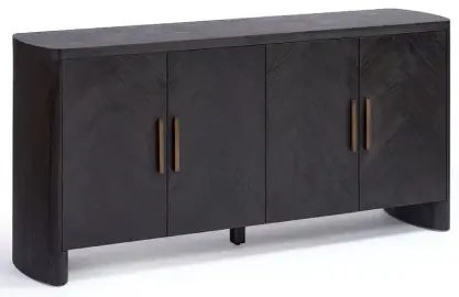 Aparador de madera de roble cuatro puertas con espiga 