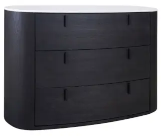 Cómoda ovalada de madera de roble 