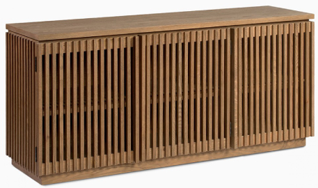 Aparador de madera de roble natural con puertas alistonadas