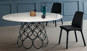 Mesa de comedor redonda calacatta Hulahoop Bonaldo