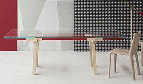 Mesa de comedor fresno natural Tracks Bonaldo