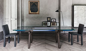 Mesa de comedor extensible fresno gris Tracks Bonaldo