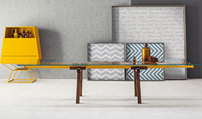Mesa de comedor nogal americano Tracks Bonaldo