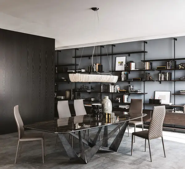 Mesa de comedor Skorpio Keramik 200x120 tapa cerámica Negro