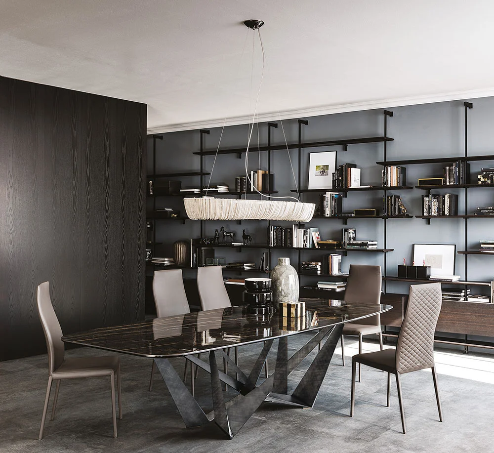 Mesa de comedor Skorpio Keramik 200x120 tapa cerámica Negro