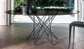 Mesa de comedor redonda cristal Octa Bonaldo