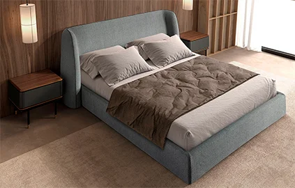 Cama tapizada gris oscuro Soren Cama tapizada gris oscuro Soren