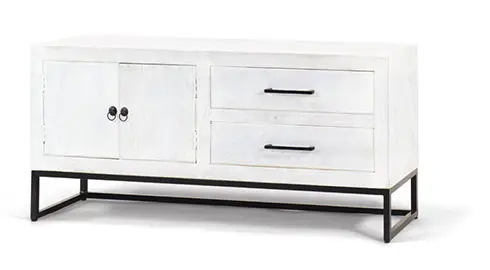 Mesa de televisión 2 cajones blanco Madras