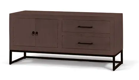 Mesa de televisión 2 cajones marron Madras