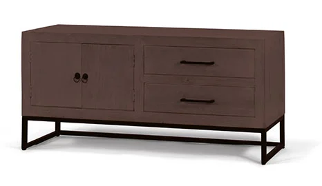 Mesa de televisión 2 cajones marron Madras Mesa de televisión 2 cajones marron Madras