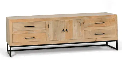Mesa de televisión 2 puertas natural Madras