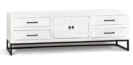 Mesa de televisión 2 puertas blanco Madras