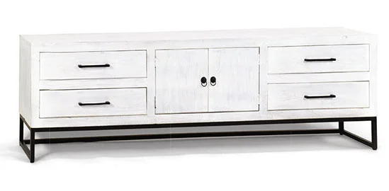 Mesa de televisión 2 puertas blanco Madras