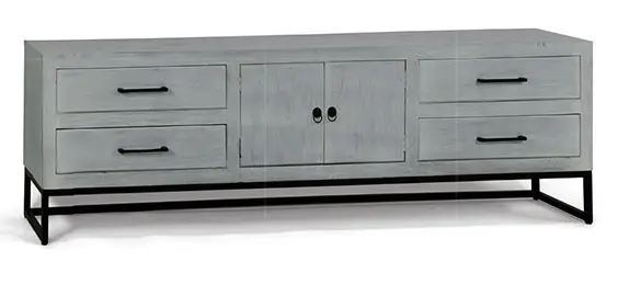 Mesa de televisión 2 puertas gris Madras