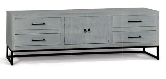 Mesa de televisión 2 puertas gris Madras